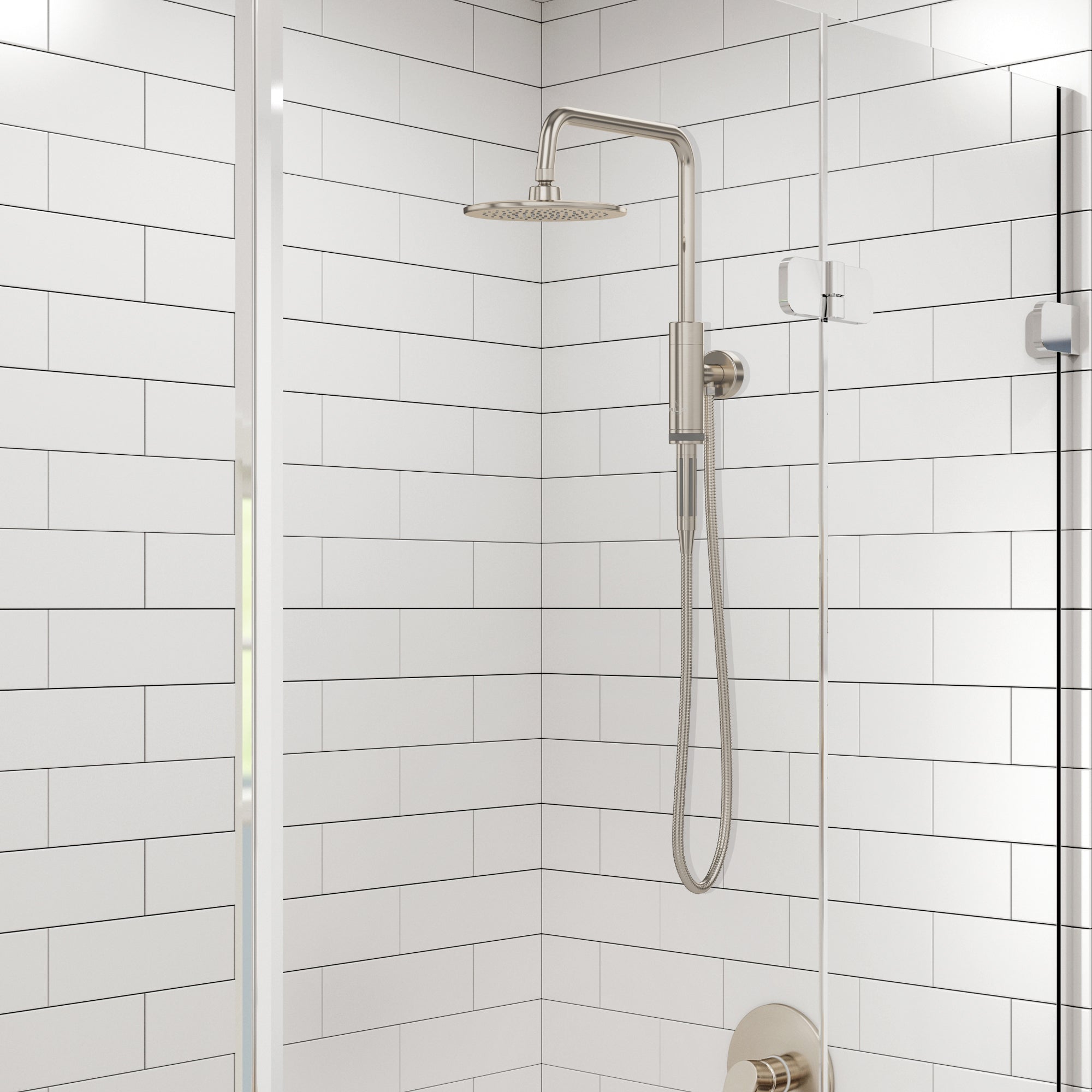 PULSE ShowerSpas Aquarius Brushed Nickel Shower System - 1052-CH