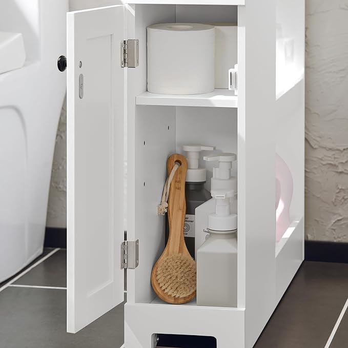 White Bathroom Storage Cabinet with Drawer