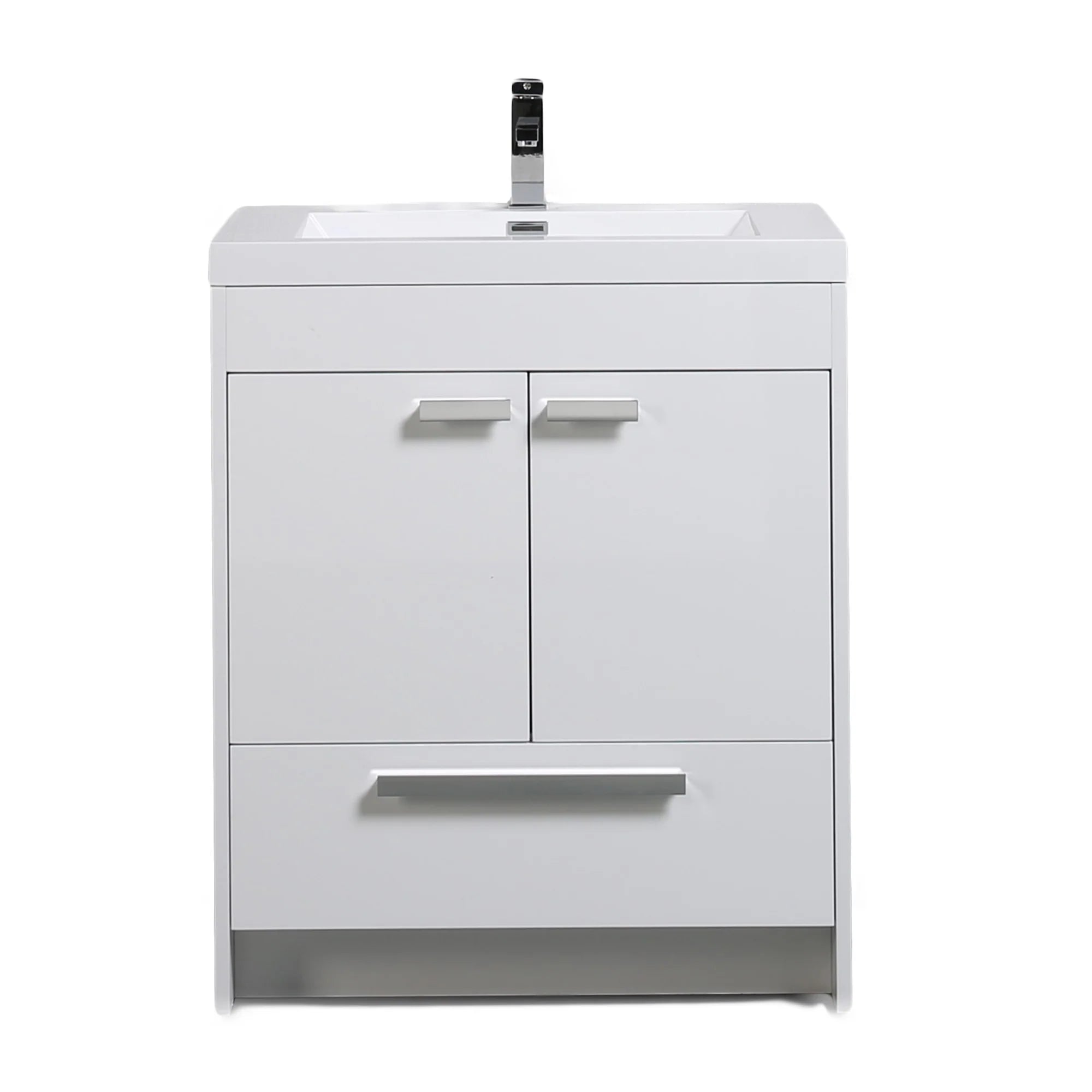 Eviva Lugano Gray/ Rosewood/ White  Modern Bathroom Vanity w/ White Integrated Top